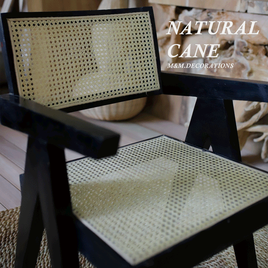 Wooden chair and natural cane