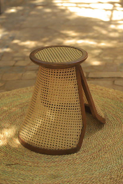Wood table and cane